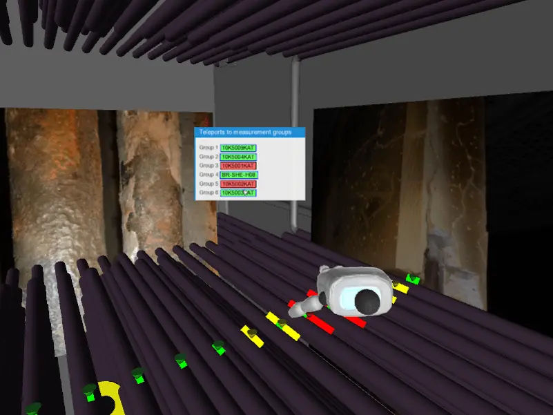 3D replica of a boiler plant with maintenance data in virtual reality