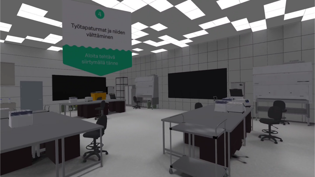 VR virtuaalinen oppimisympäristö laboratorio