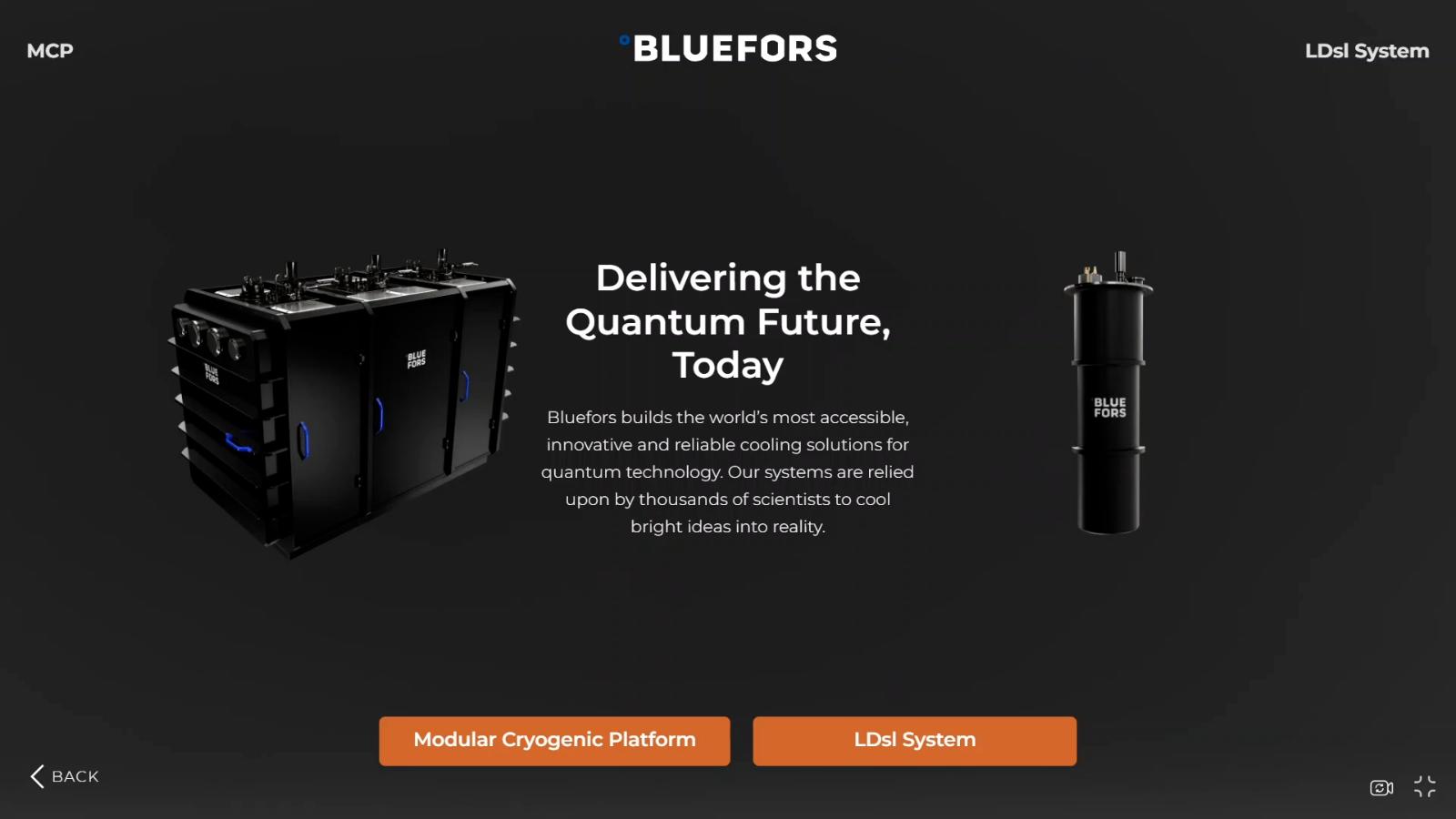 web3d interactive presentation bluefors 1