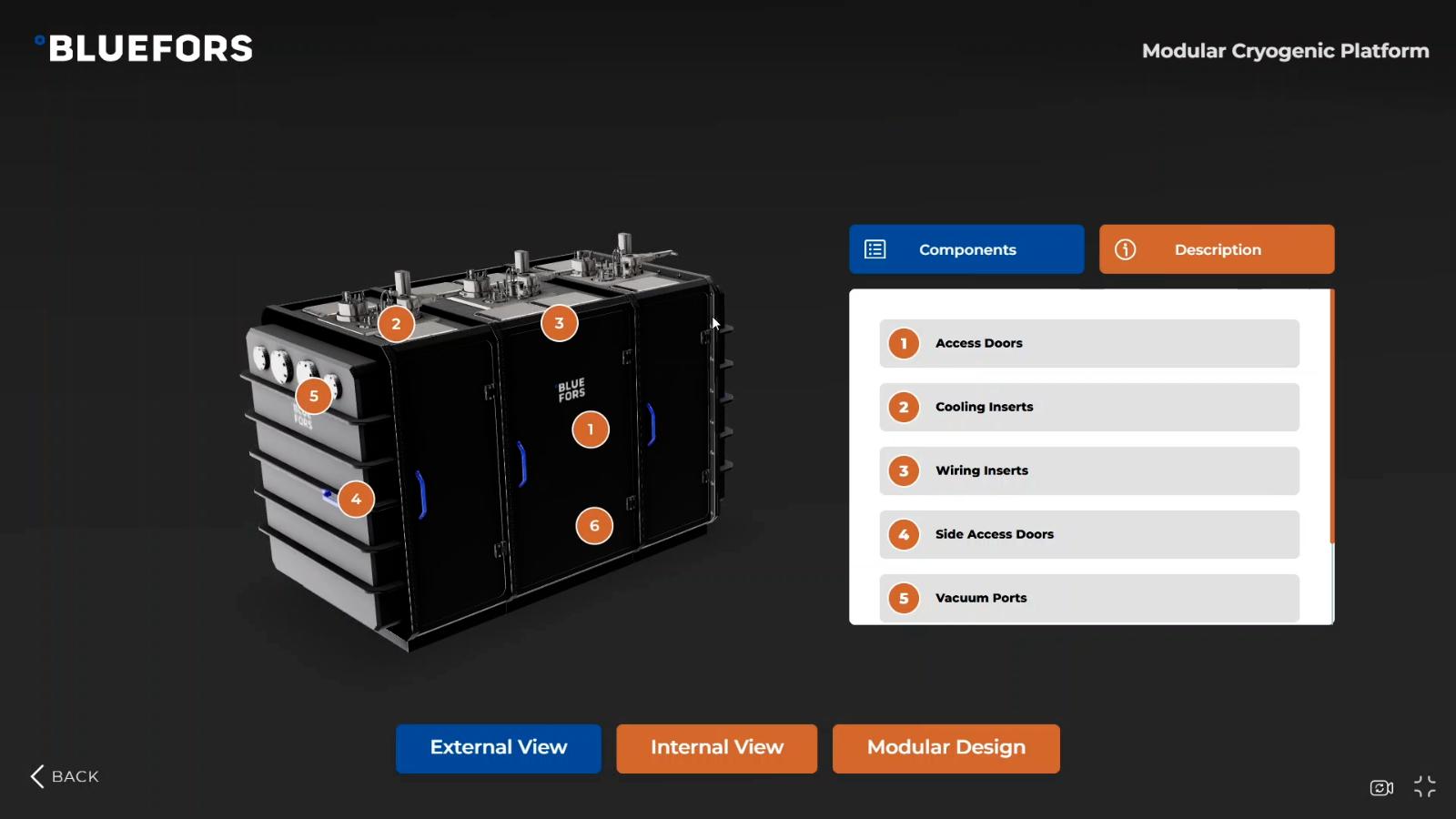 web3d interactive presentation bluefors 10